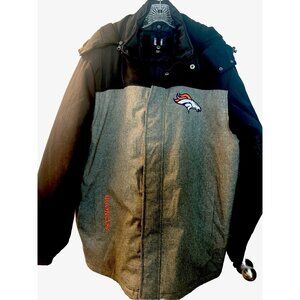 NFL Denver Broncos On Field Thick Storm Parka Coat Hood Sz XL-Excellent Conditio